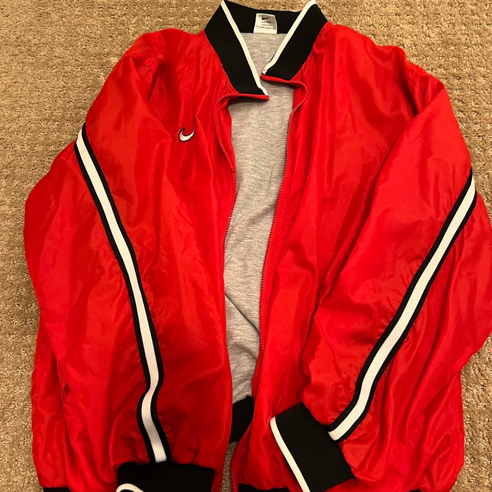 Red Nike bomber